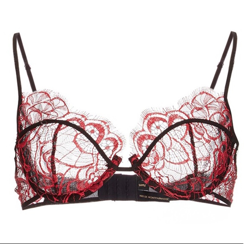 Kiki de Montparnasse Coquette Bra Red Black NWT 32